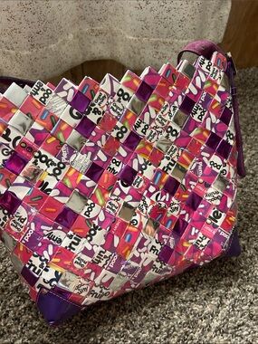 Good & Plenty /Fruity Purple Mixed-Print Candy Shoulder Bag
